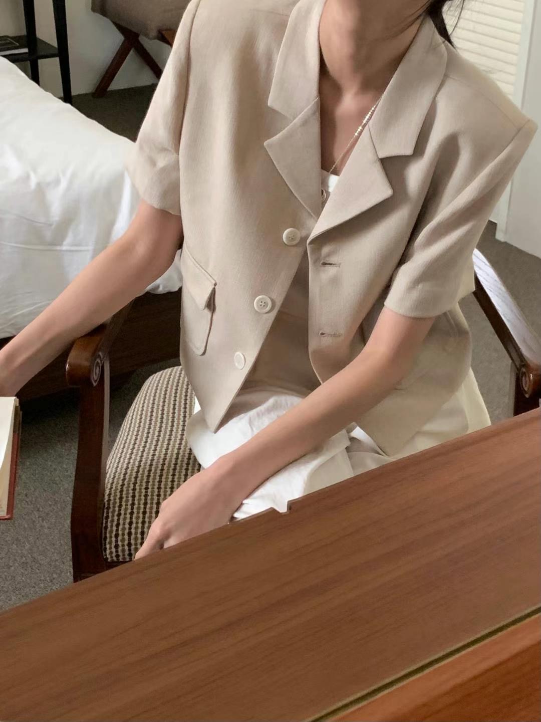 FLUTTER韓國代購㊣女裝新款職業熱賣人氣25春夏休閑時尚夾克FLUTTER/INOUF夾克