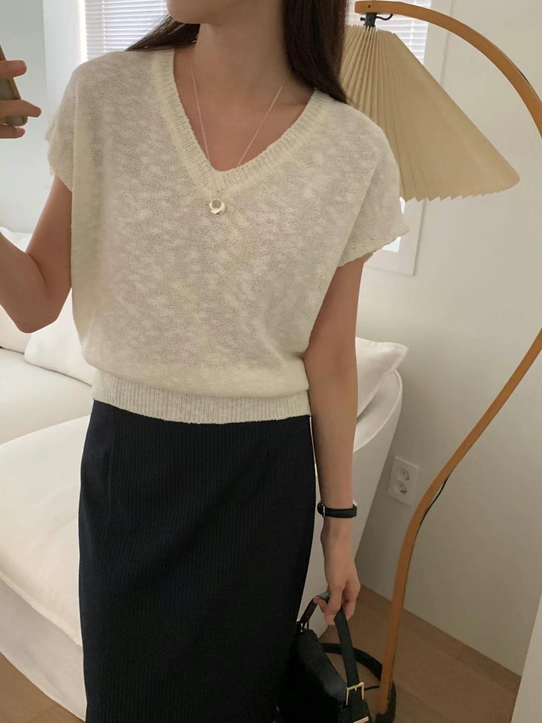 FLUTTER韓國代購㊣女士新款25春夏休閑時尚職業推薦熱賣針織衫FLUTTER/INOUF針織衫圖色2