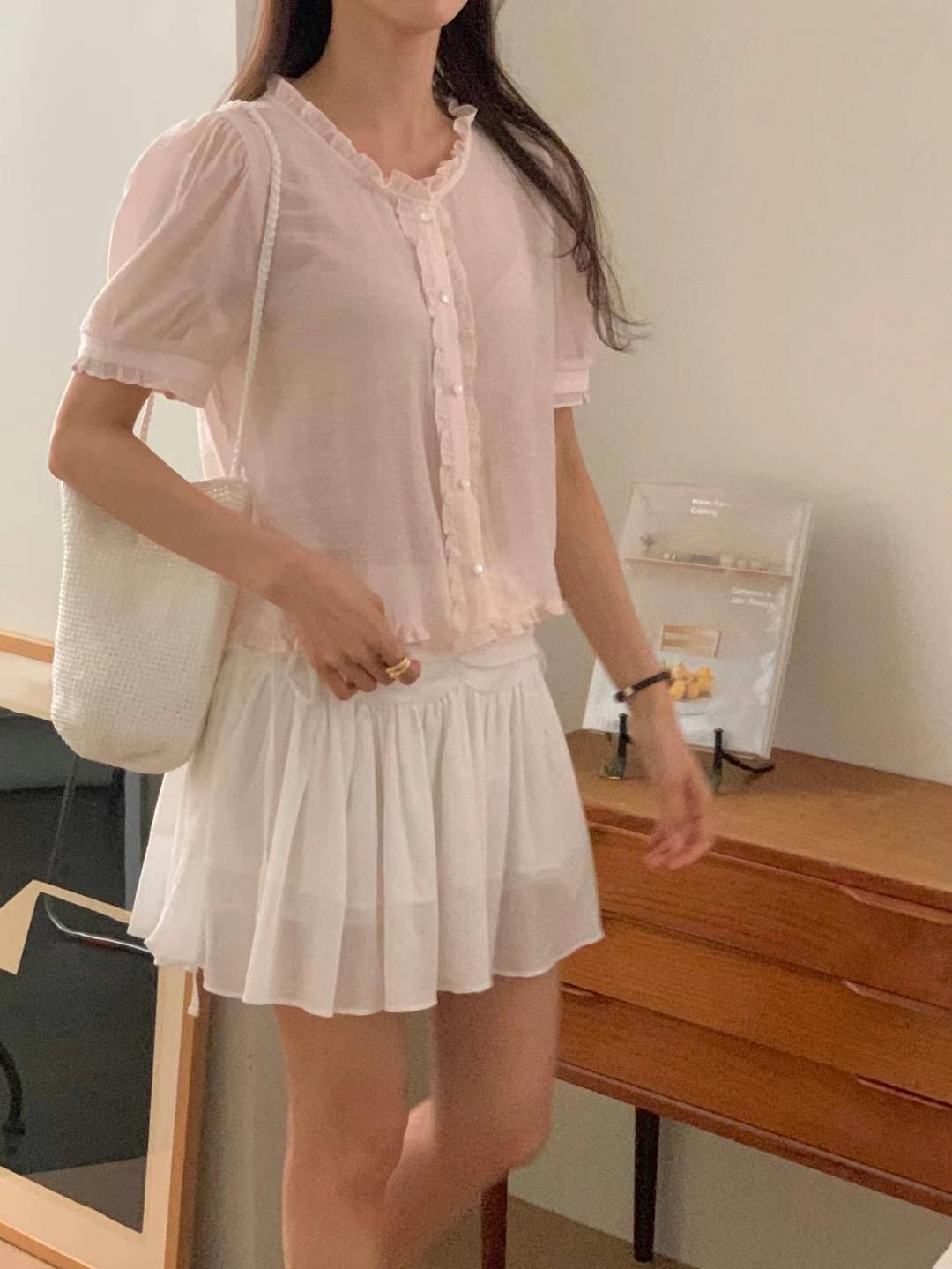 FLUTTER韓國直郵㊣女士新品推薦真品職業休閑人氣襯衫蕾絲衫FLUTTER/INOUF襯衫/蕾絲衫圖色2