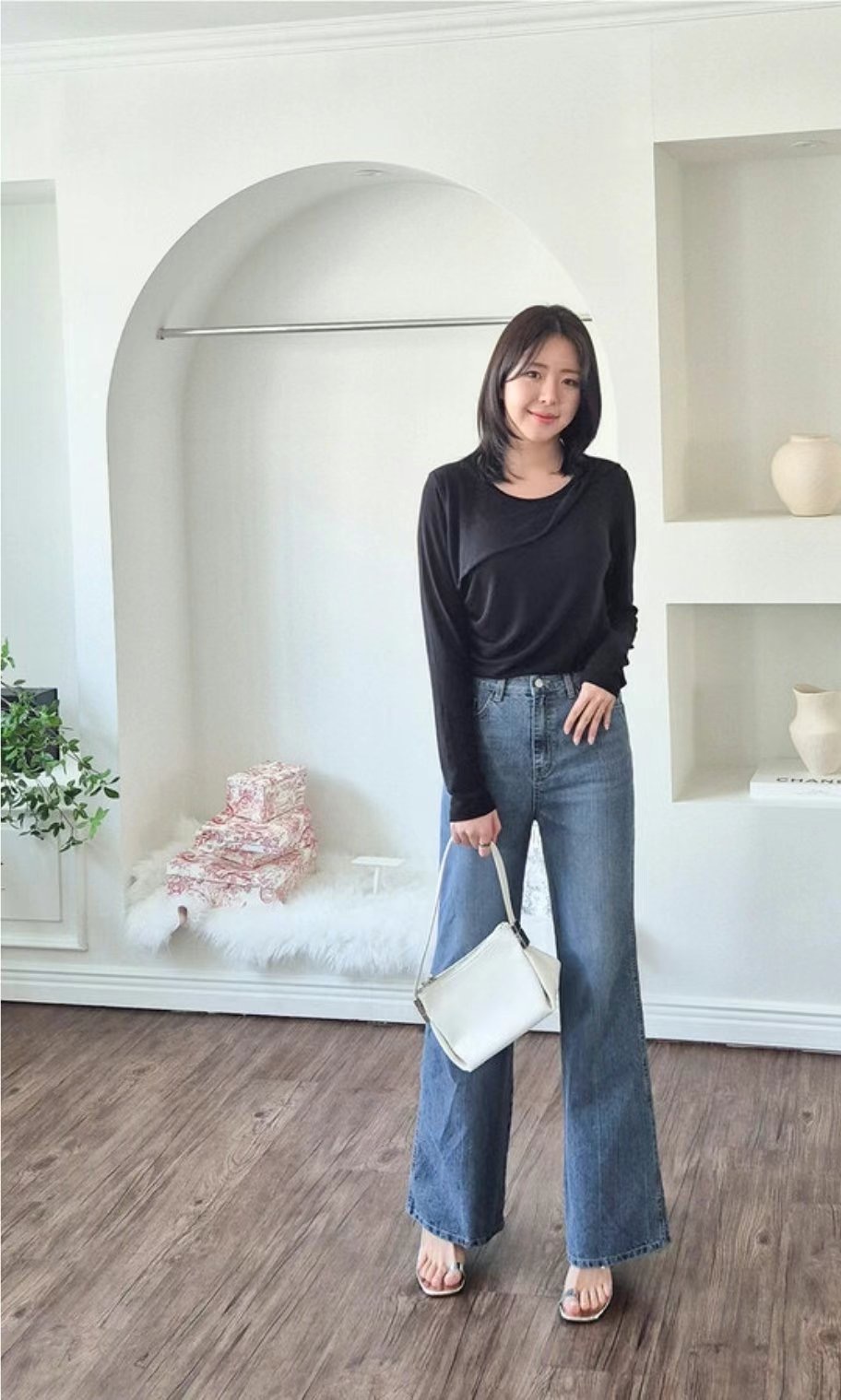 BLOCK韓國代購㊣女裝新款真品時尚人氣推薦熱賣職業休閑牛仔褲BLOCK牛仔褲