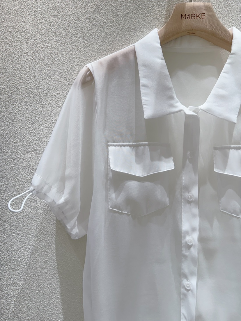 MARKE-P東大門㊣實拍女裝新品人氣25春夏休閑襯衫蕾絲衫透視MARKE-P襯衫/蕾絲衫