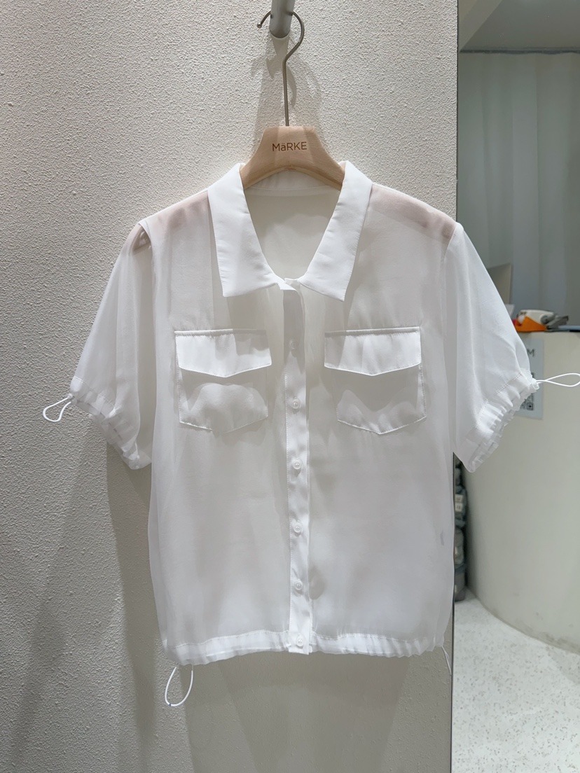 MARKE-P東大門㊣實拍女裝新品人氣25春夏休閑襯衫蕾絲衫透視MARKE-P襯衫/蕾絲衫圖色2
