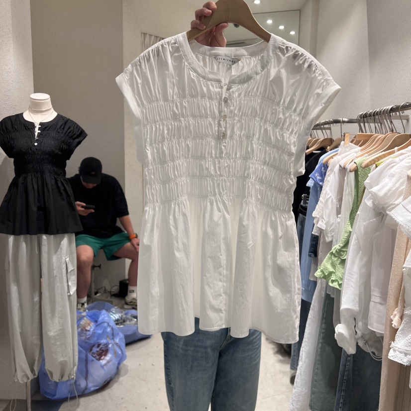 SSEMIENNE東大門㊣直郵女裝新品時尚25春夏推薦休閑襯衫蕾絲衫SSEMIENNE襯衫/蕾絲衫