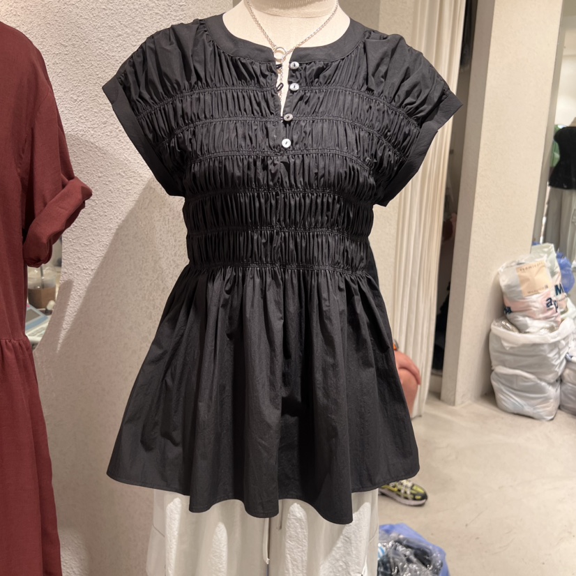 SSEMIENNE東大門㊣直郵女裝新品時尚25春夏推薦休閑襯衫蕾絲衫SSEMIENNE襯衫/蕾絲衫圖色2