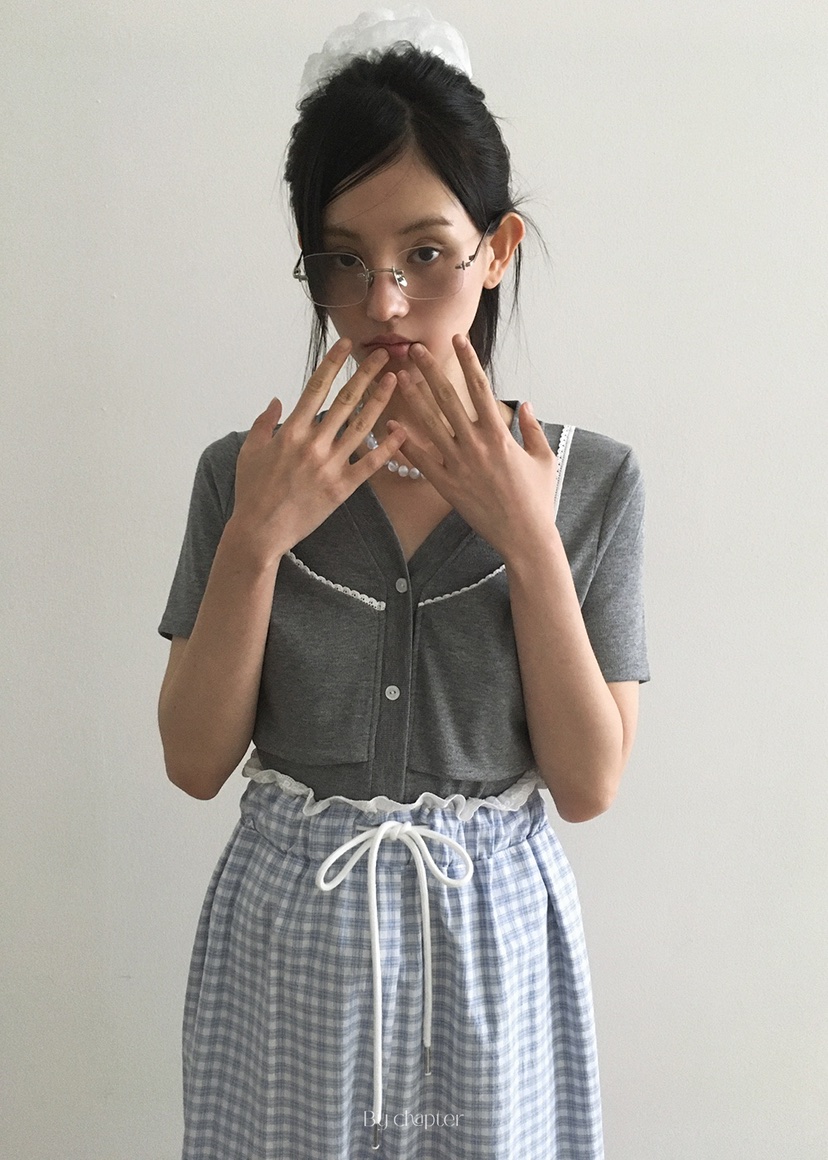 BY CHAPTER韓國直郵㊣女士新款真品時尚職業T恤假兩件開衫ChapterT恤