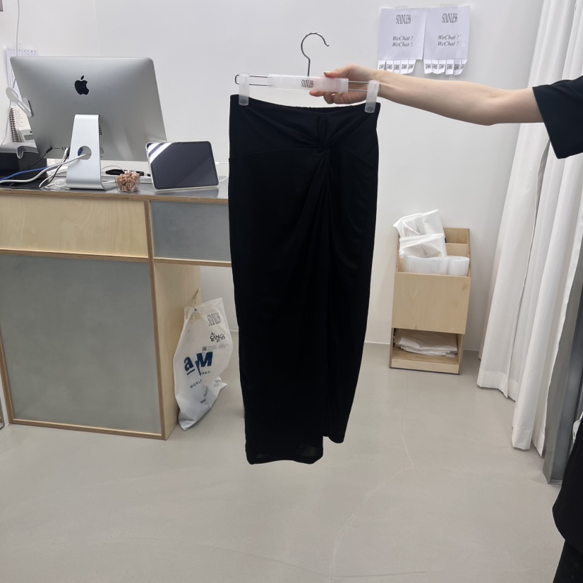 STAINLESS韓國代購㊣女裝新品職業休閑時尚半身裙中短裙亞麻STAINLESS半身裙/中短裙圖色3