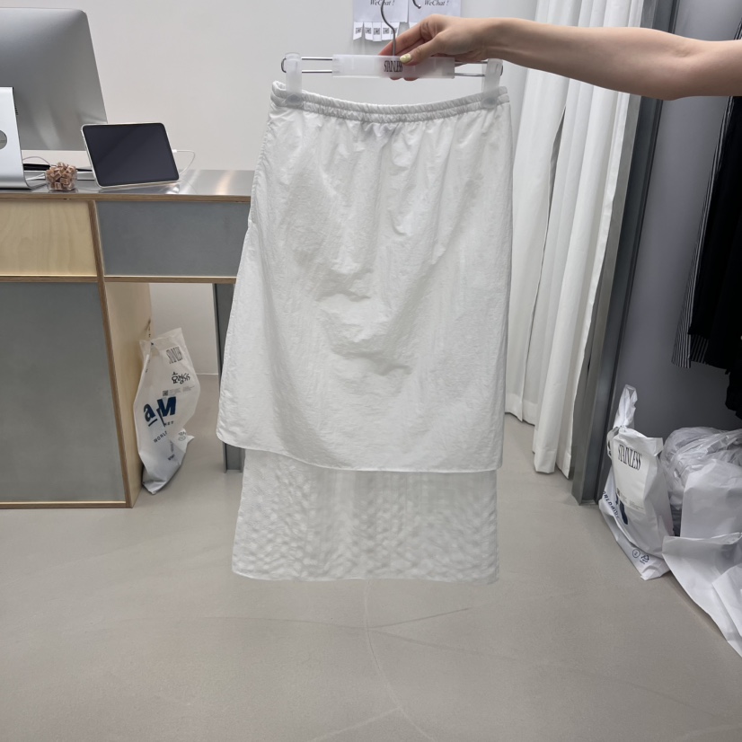 STAINLESS東大門㊣直郵女裝新品25春夏半身裙中短裙透視雙層STAINLESS半身裙/中短裙