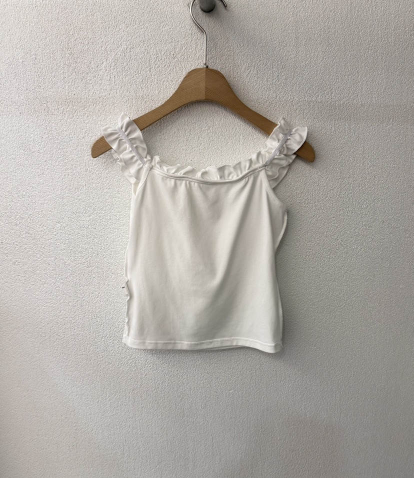 TWENTY FOUR SEVEN24-7韓國代購㊣女裝新款25春夏吊帶背心荷葉邊TEWNTY FOUR SEVEN24-7吊帶/背心