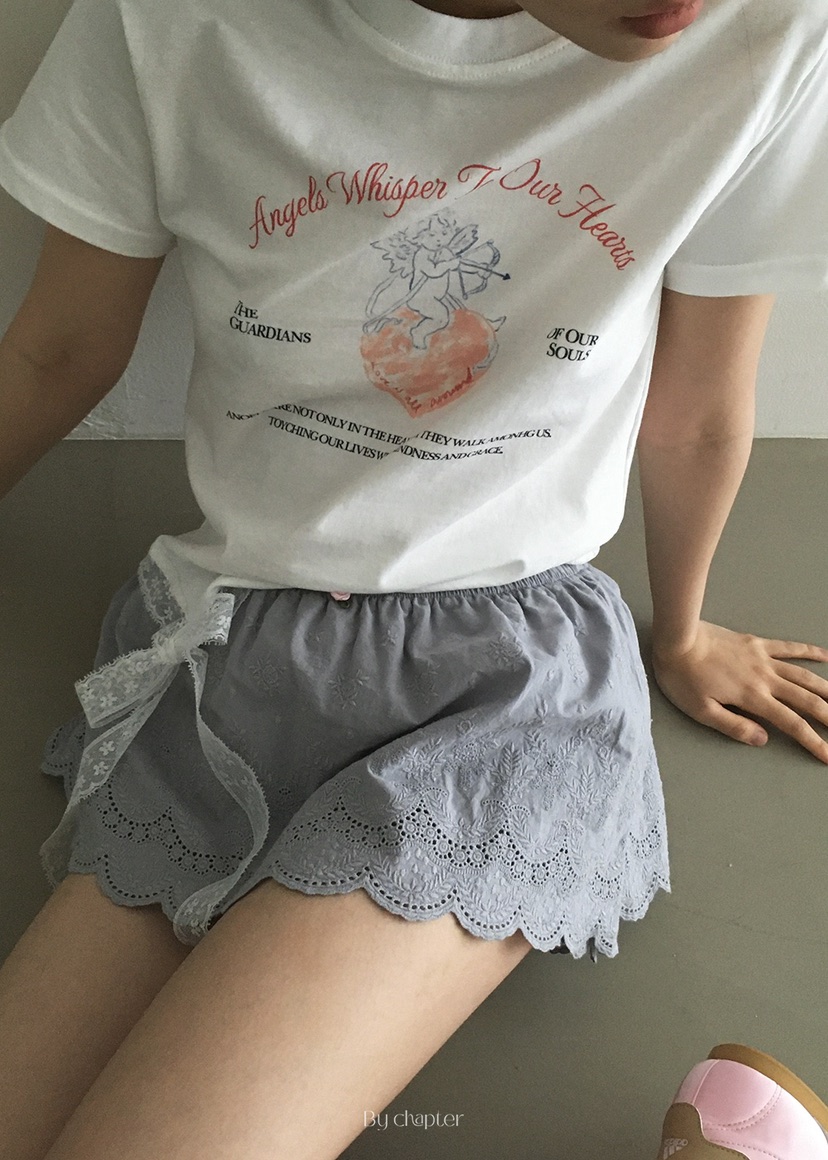 BY CHAPTER東大門㊣直郵女裝新款推薦25春夏真品職業T恤蕾絲ChapterT恤