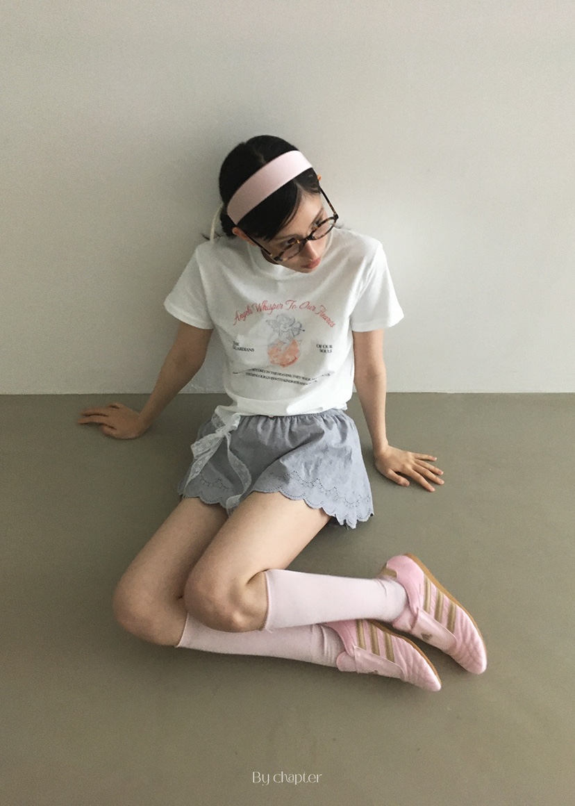 BY CHAPTER東大門㊣直郵女裝新款推薦25春夏真品職業T恤蕾絲ChapterT恤