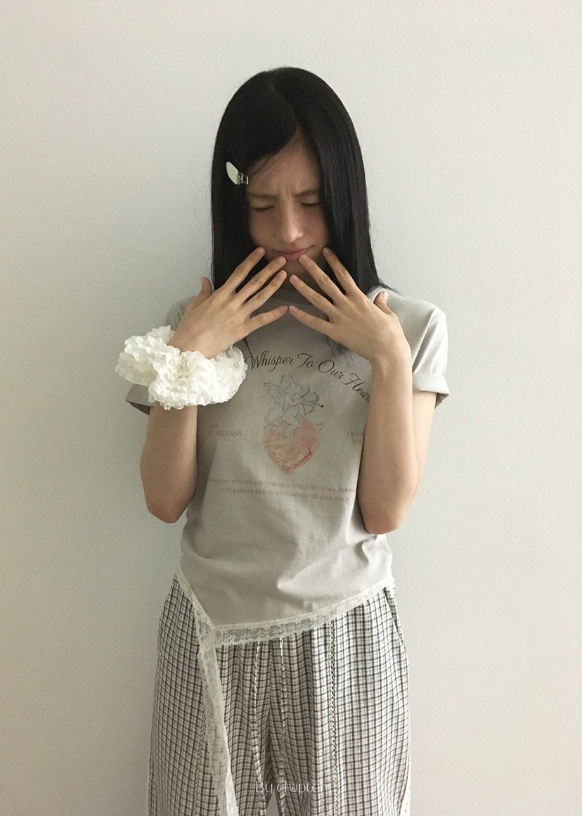 BY CHAPTER東大門㊣直郵女裝新款推薦25春夏真品職業T恤蕾絲ChapterT恤