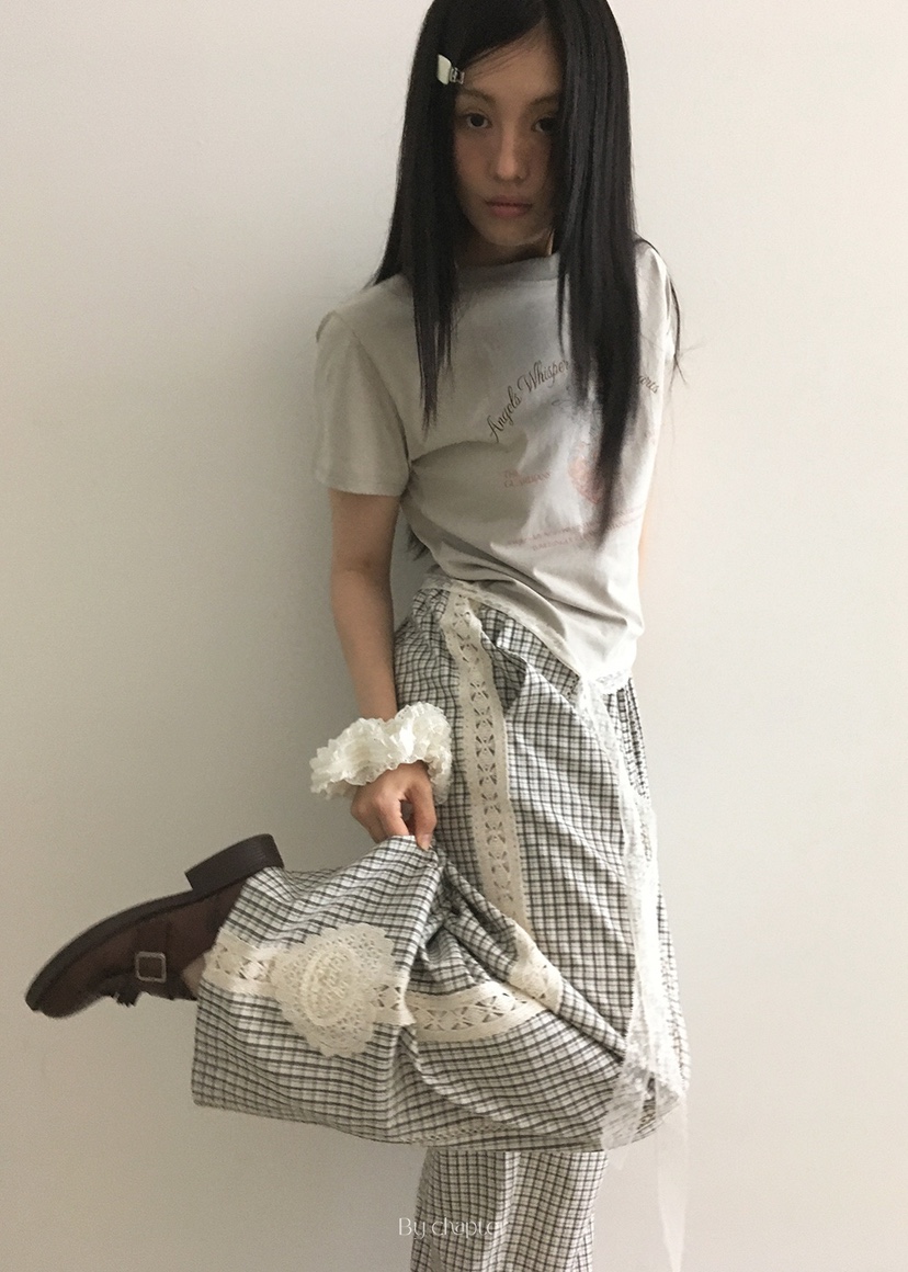 BY CHAPTER東大門㊣直郵女裝新款推薦25春夏真品職業T恤蕾絲ChapterT恤