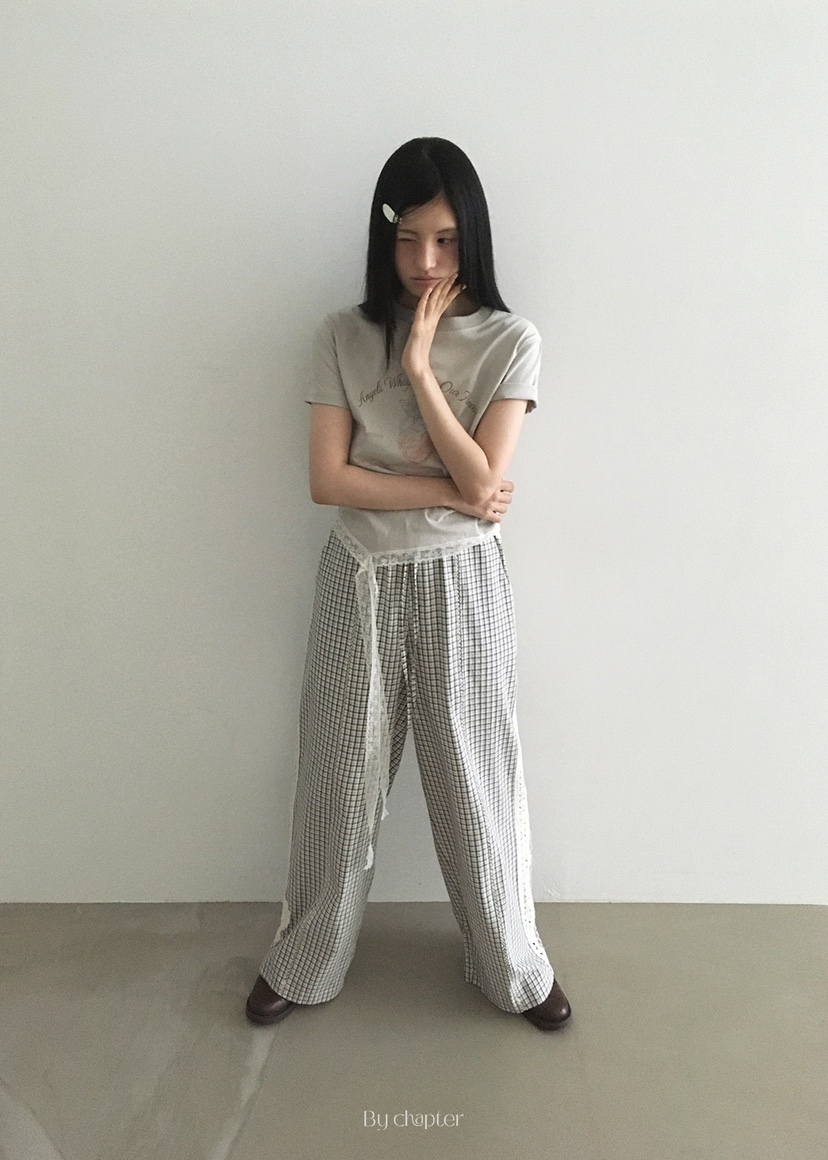 BY CHAPTER東大門㊣直郵女裝新款推薦25春夏真品職業T恤蕾絲ChapterT恤