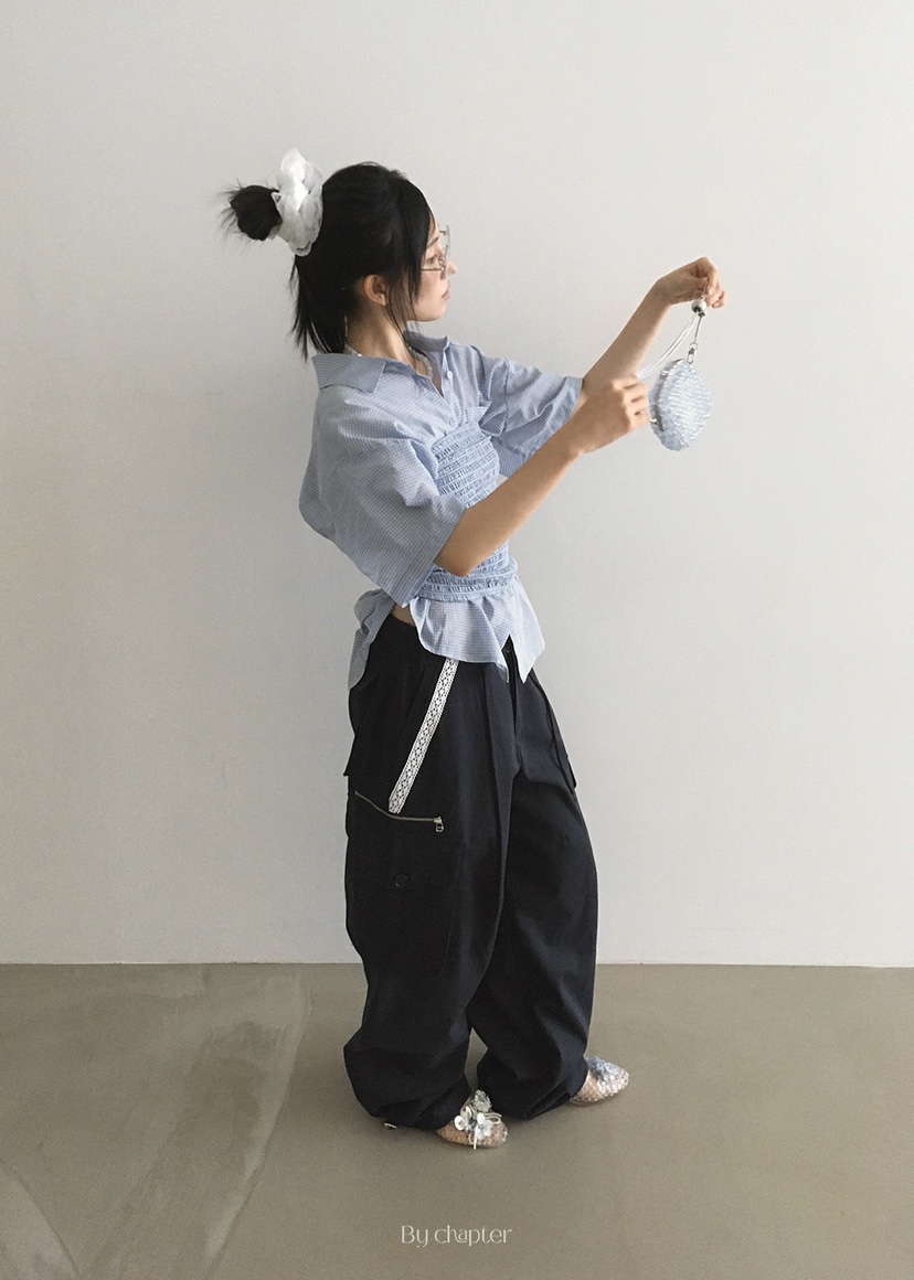 BY CHAPTER韓國代購㊣女裝新款真品熱賣推薦休閑休閑褲口袋Chapter休閑褲