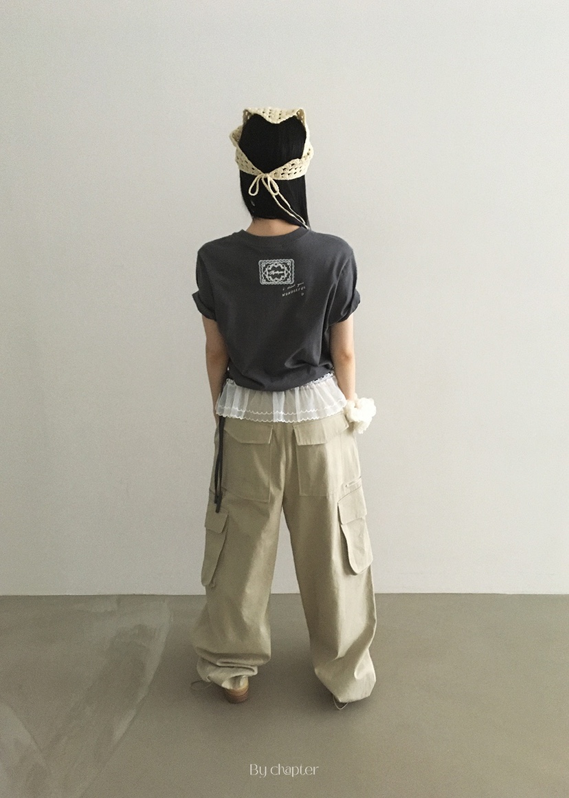 BY CHAPTER韓國代購㊣女裝新款真品熱賣推薦休閑休閑褲口袋Chapter休閑褲