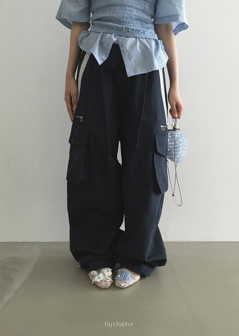 BY CHAPTER韓國代購㊣女裝新款真品熱賣推薦休閑休閑褲口袋Chapter休閑褲圖色2