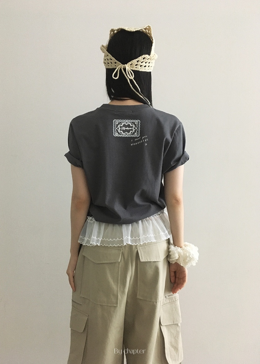 BY CHAPTER東大門㊣實拍女裝新款人氣休閑25春夏推薦T恤雙層ChapterT恤