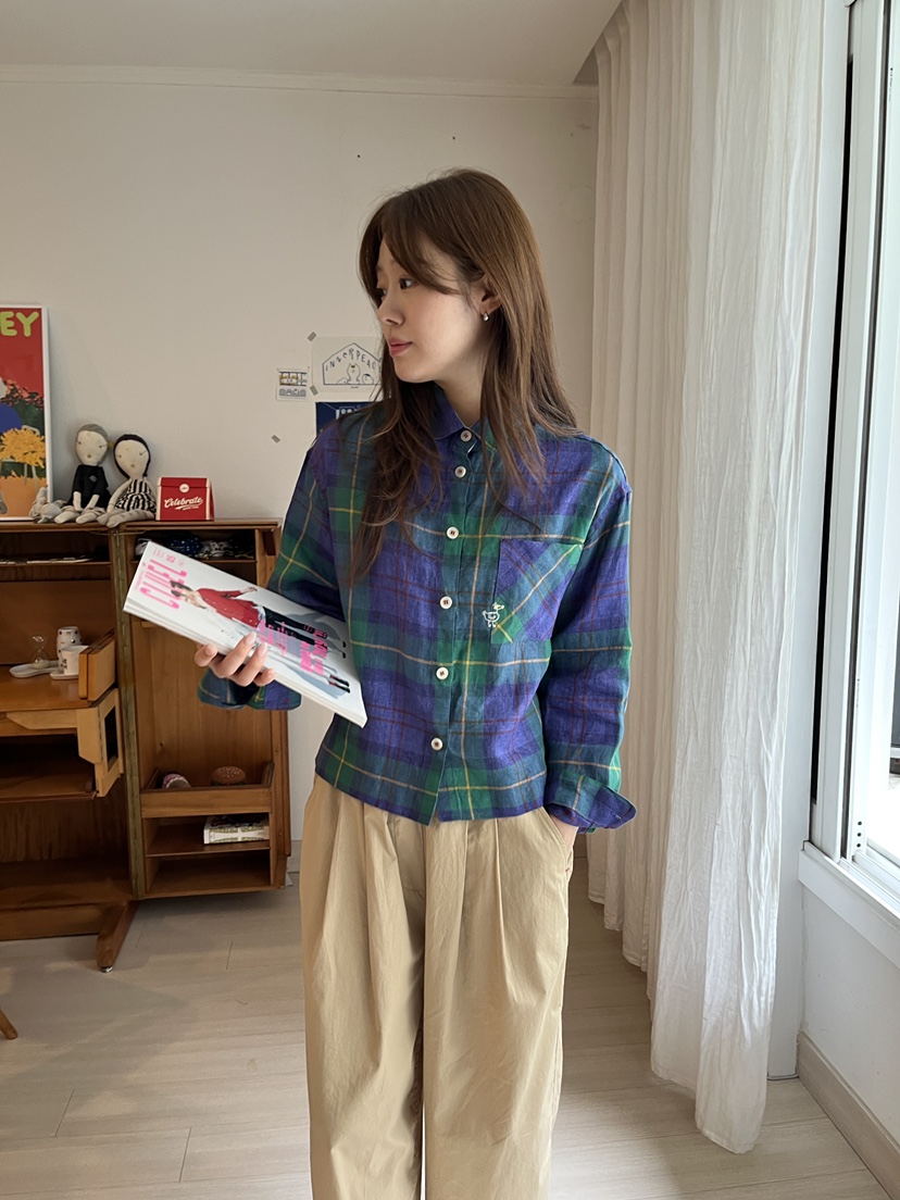 AT NOTE韓國代購㊣女裝新款職業熱賣25春夏襯衫蕾絲衫格紋亞麻AT NOTE襯衫/蕾絲衫