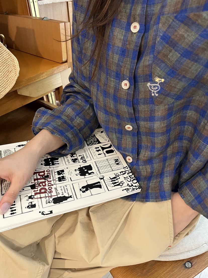 AT NOTE韓國代購㊣女裝新款職業熱賣25春夏襯衫蕾絲衫格紋亞麻AT NOTE襯衫/蕾絲衫