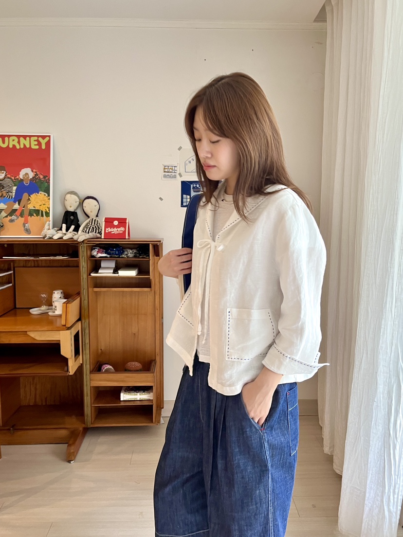 AT NOTE東大門㊣實拍女士新款休閑推薦時尚25春夏夾克亞麻AT NOTE夾克