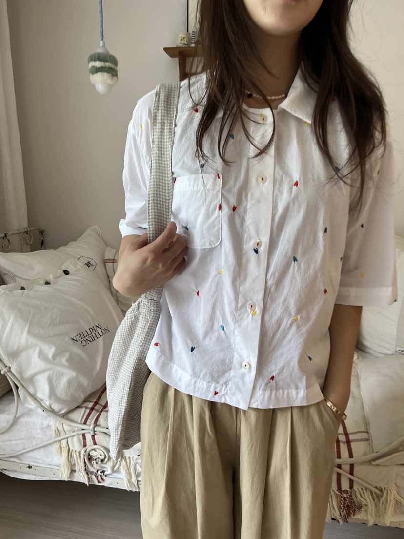AT NOTE東大門㊣直郵女士新品真品職業25春夏襯衫蕾絲衫刺繡AT NOTE襯衫/蕾絲衫