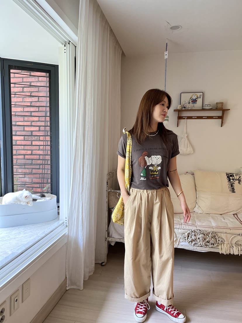AT NOTE韓國代購㊣女士新品時尚職業真品人氣休閑推薦T恤亞麻AT NOTET恤