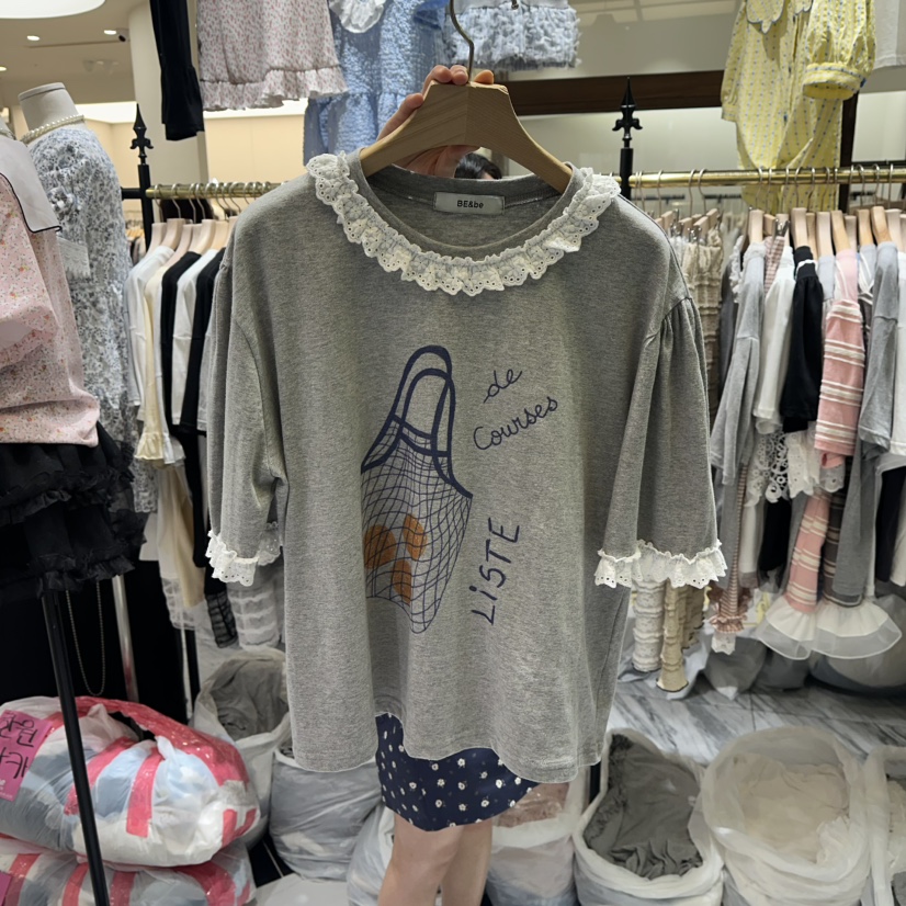 BE&amp;BE韓國代購㊣女士新品25春夏熱賣推薦時尚真品職業T恤BE&beT恤圖色1