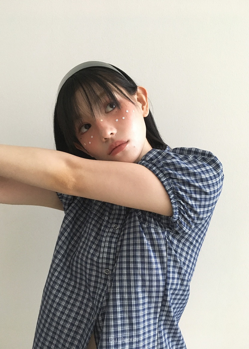 BY CHAPTER韓國代購㊣女裝新品真品25春夏職業襯衫蕾絲衫格紋Chapter襯衫/蕾絲衫