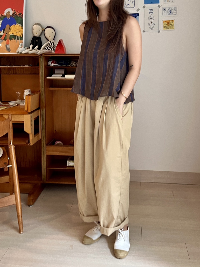 AT NOTE韓國代購㊣女士新款真品人氣休閑吊帶背心亞麻紐扣AT NOTE吊帶/背心