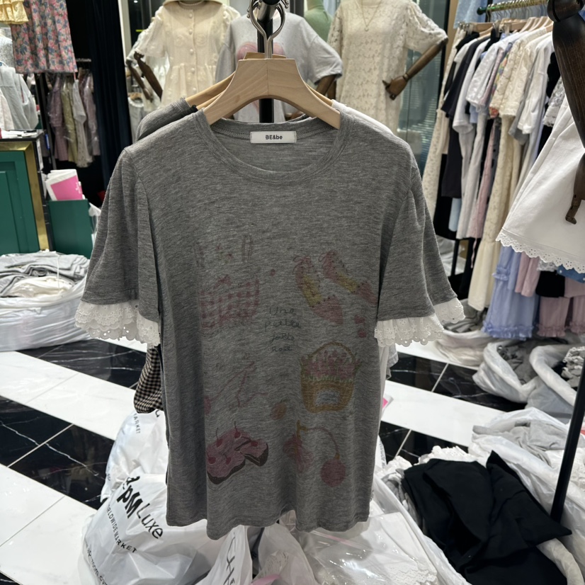 BE&amp;BE東大門㊣直郵女裝新款熱賣25春夏真品推薦休閑T恤BE&beT恤圖色2