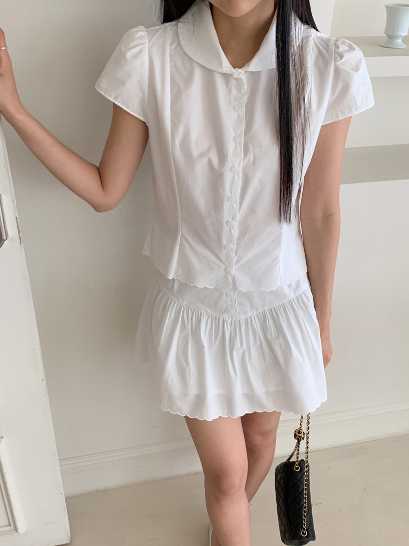 MARKE-P韓國代購㊣女士新款25春夏真品人氣襯衫蕾絲衫刺繡MARKE-P襯衫/蕾絲衫
