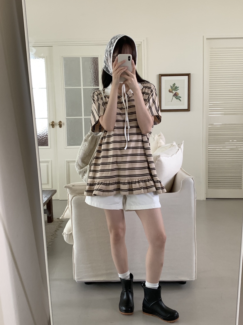 FRILL-T韓國代購㊣女裝新品人氣時尚職業推薦休閑熱賣真品T恤FRILL-TT恤