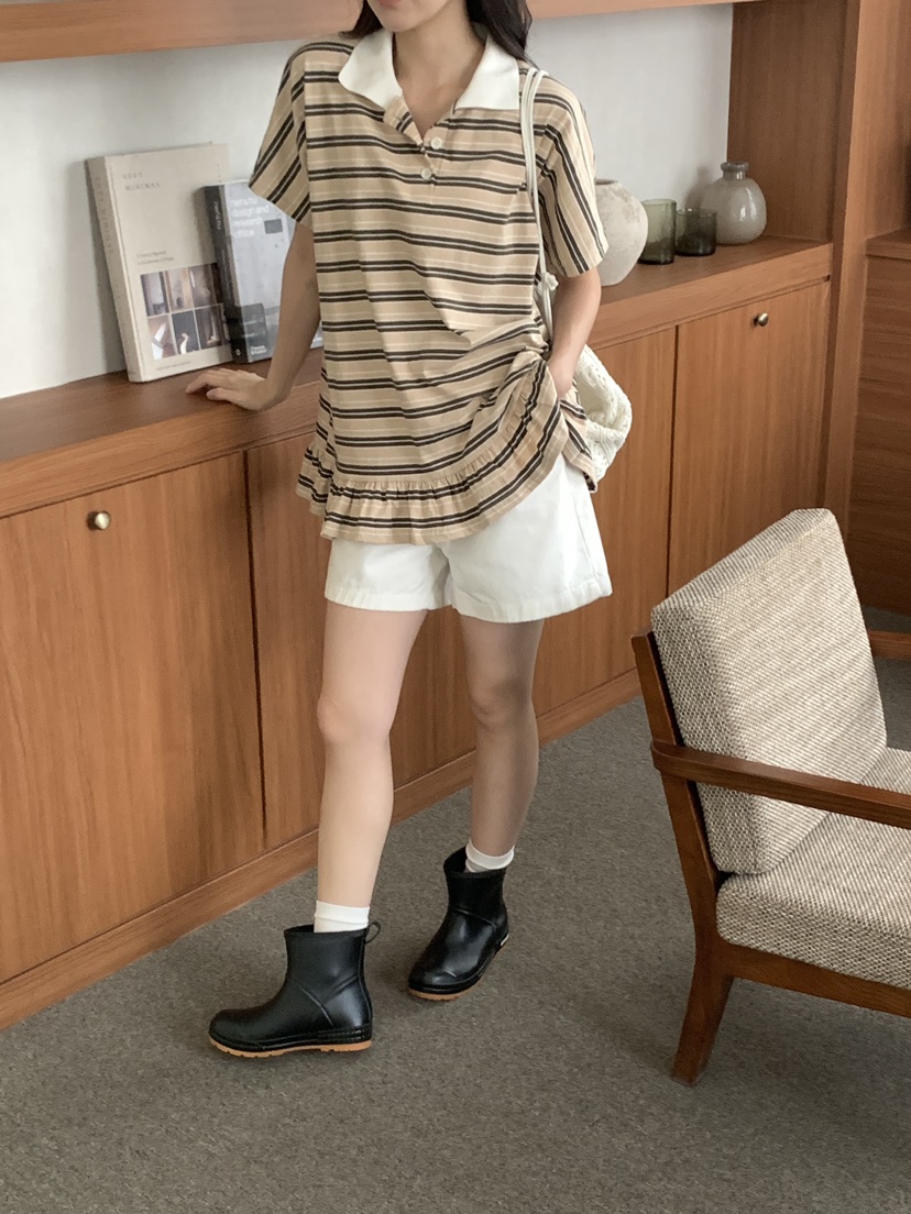 FRILL-T韓國代購㊣女裝新品人氣時尚職業推薦休閑熱賣真品T恤FRILL-TT恤