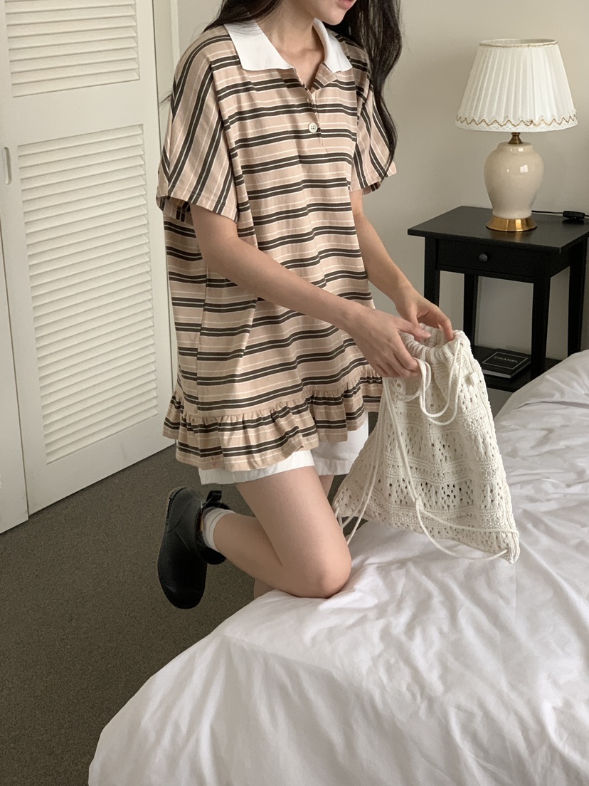 FRILL-T韓國代購㊣女裝新品人氣時尚職業推薦休閑熱賣真品T恤FRILL-TT恤