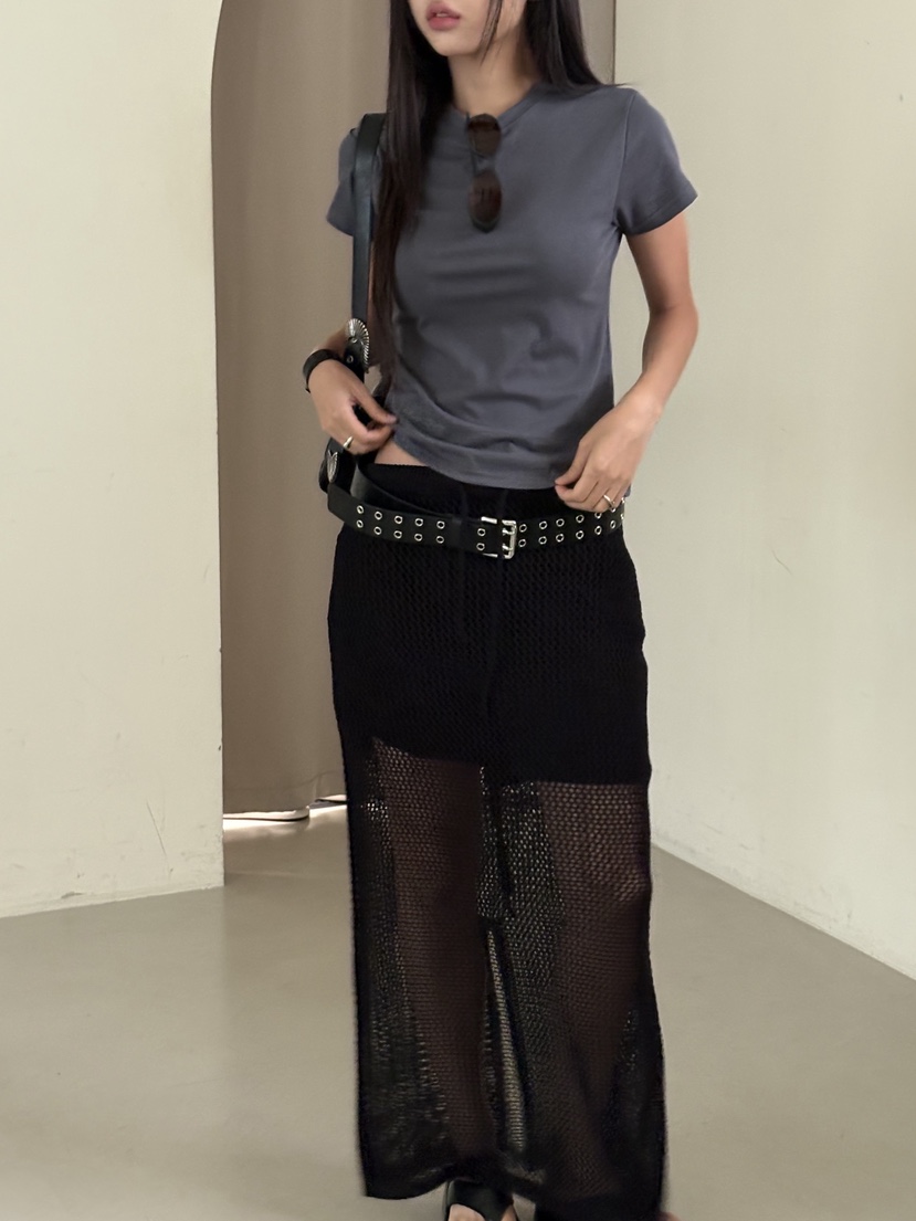 SUNDER MARKET韓國直郵㊣女士新品熱賣25春夏長裙不含腰帶SUNDER MARKET長裙
