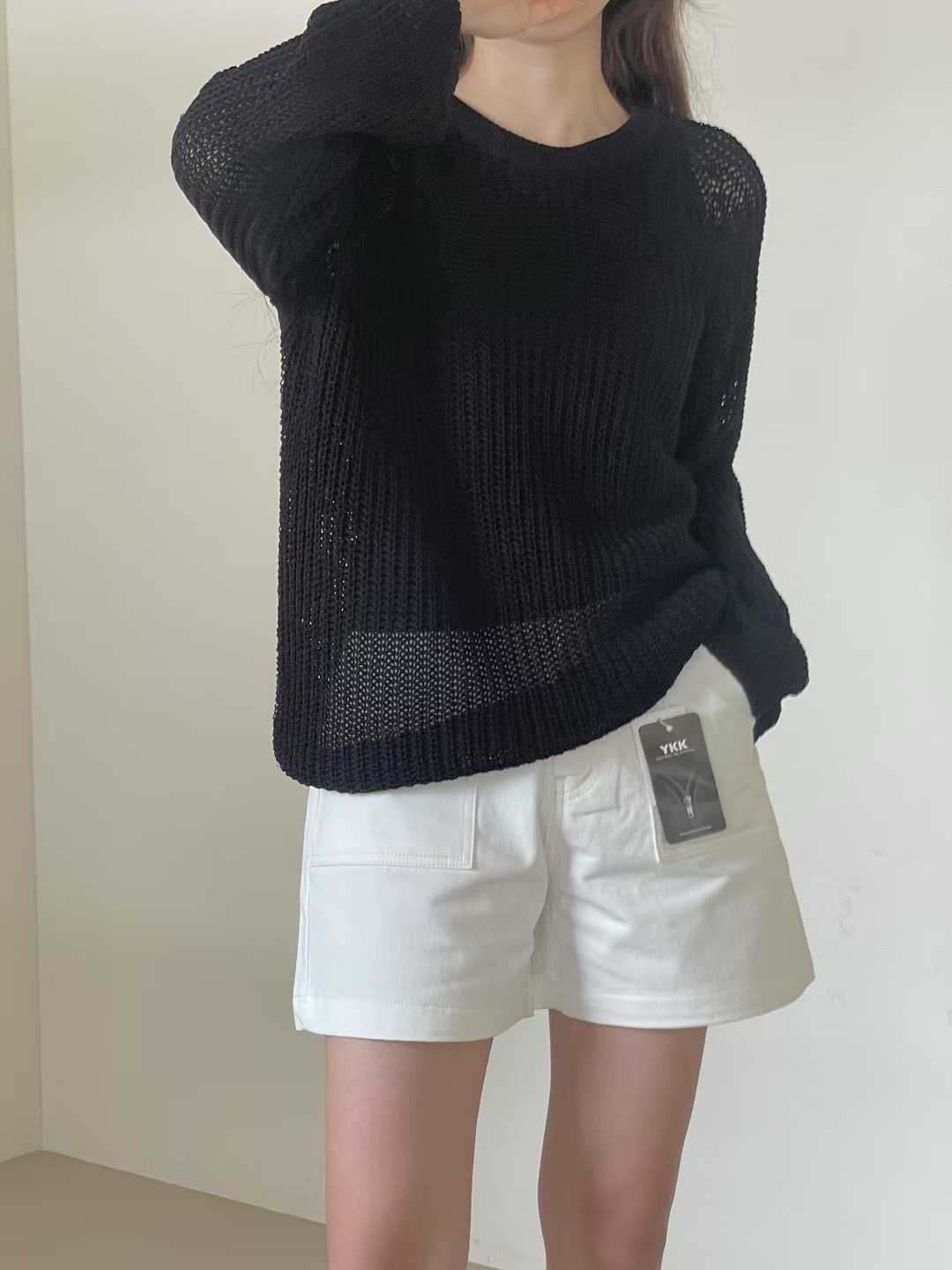 SLEEK-슬릭-OT韓國直郵㊣女士新品25春夏人氣熱賣針織衫網眼SLEEK針織衫圖色2