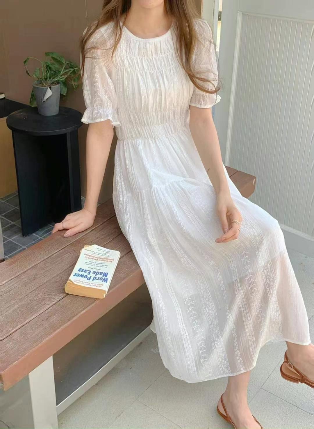 SMILE東大門㊣代購女士新品人氣時尚真品休閑推薦連衣裙刺繡SMILE連衣裙