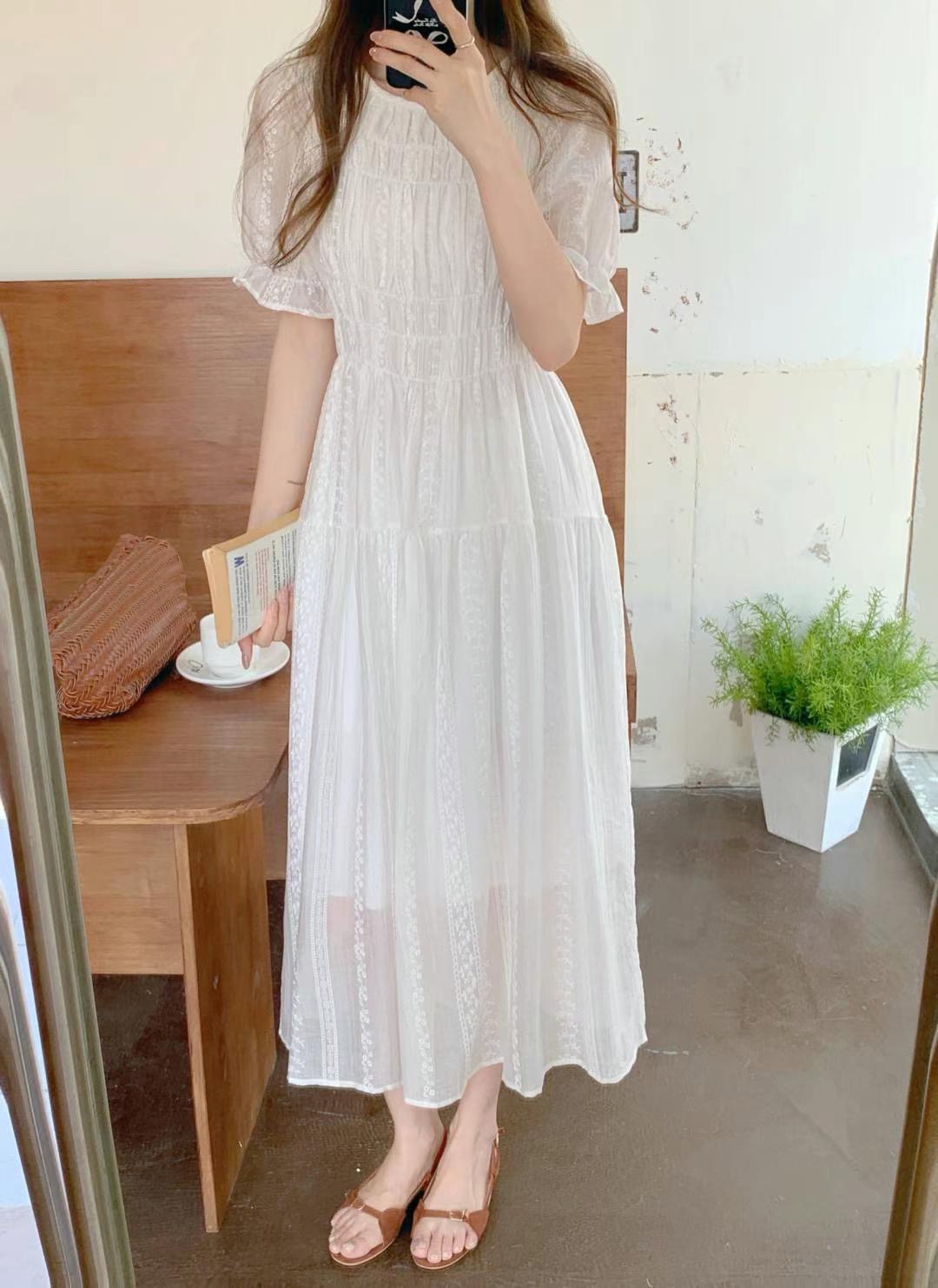 SMILE東大門㊣代購女士新品人氣時尚真品休閑推薦連衣裙刺繡SMILE連衣裙