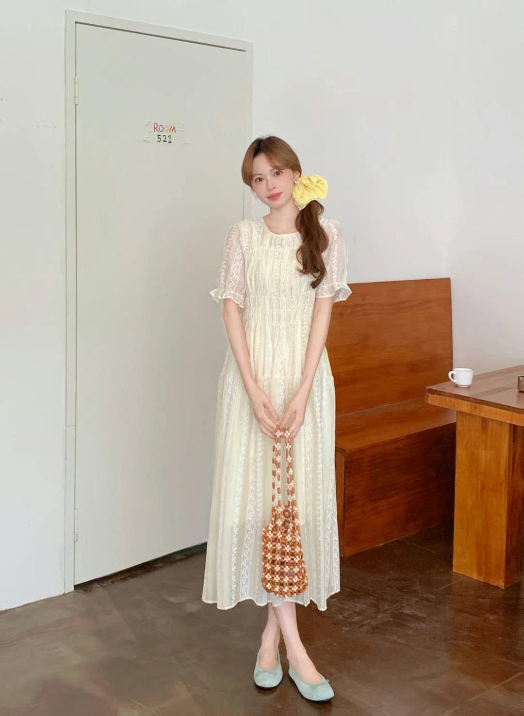 SMILE東大門㊣代購女士新品人氣時尚真品休閑推薦連衣裙刺繡SMILE連衣裙圖色3