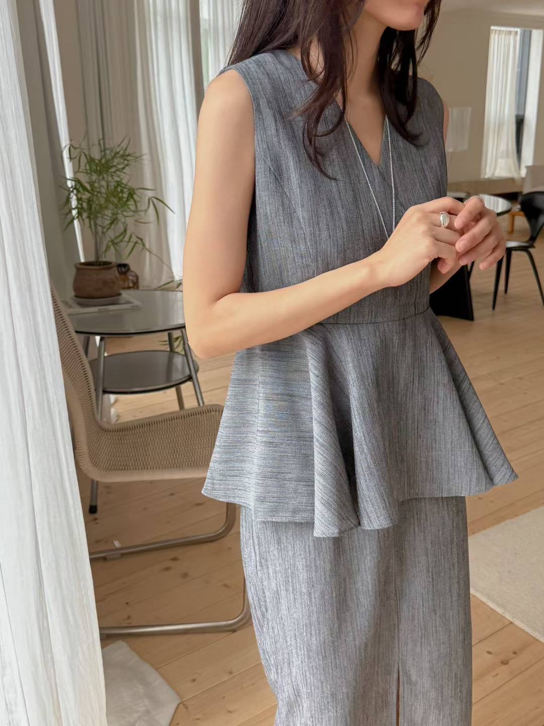 MYO東大門㊣直郵女裝新款人氣25春夏休閑職業熱賣吊帶背心亞麻MYO吊帶/背心
