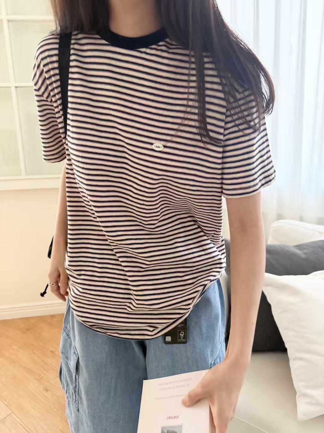 SLEEK-슬릭-OT東大門㊣直郵女士新品人氣熱賣25春夏T恤條紋SLEEKT恤圖色3