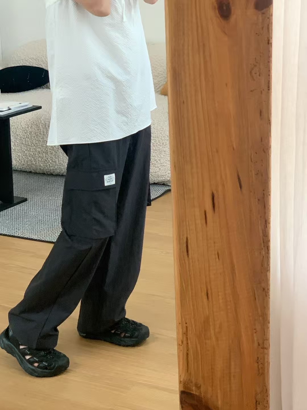 SLEEK-슬릭-OT東大門㊣代購女裝新品25春夏休閑褲工裝褲尼龍SLEEK休閑褲