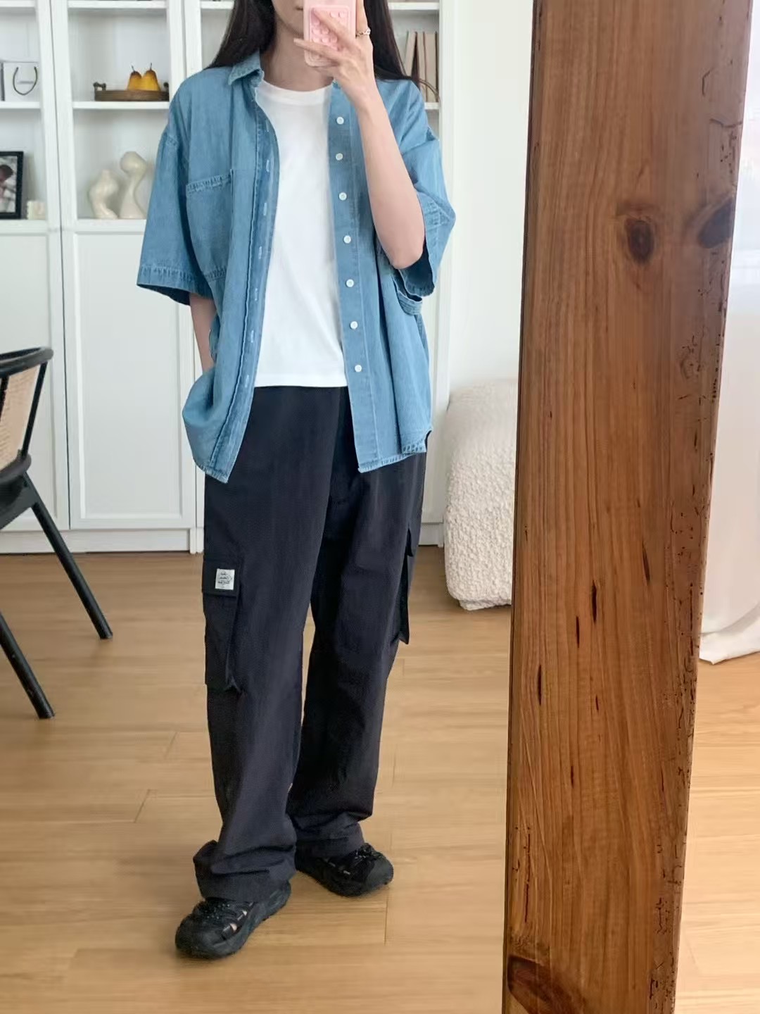 SLEEK-슬릭-OT東大門㊣代購女裝新品25春夏休閑褲工裝褲尼龍SLEEK休閑褲圖色3