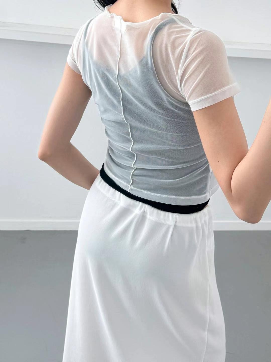 RUNWAY東大門㊣實拍女裝新款休閑職業真品推薦熱賣時尚T恤透視RUNWAY-OTT恤