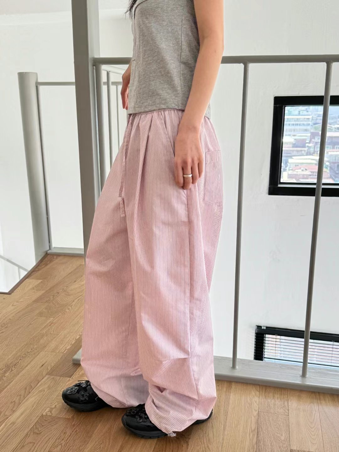 FAVOURED東大門㊣代購女裝新品推薦熱賣職業25春夏休閑褲條紋FAVOURED休閑褲