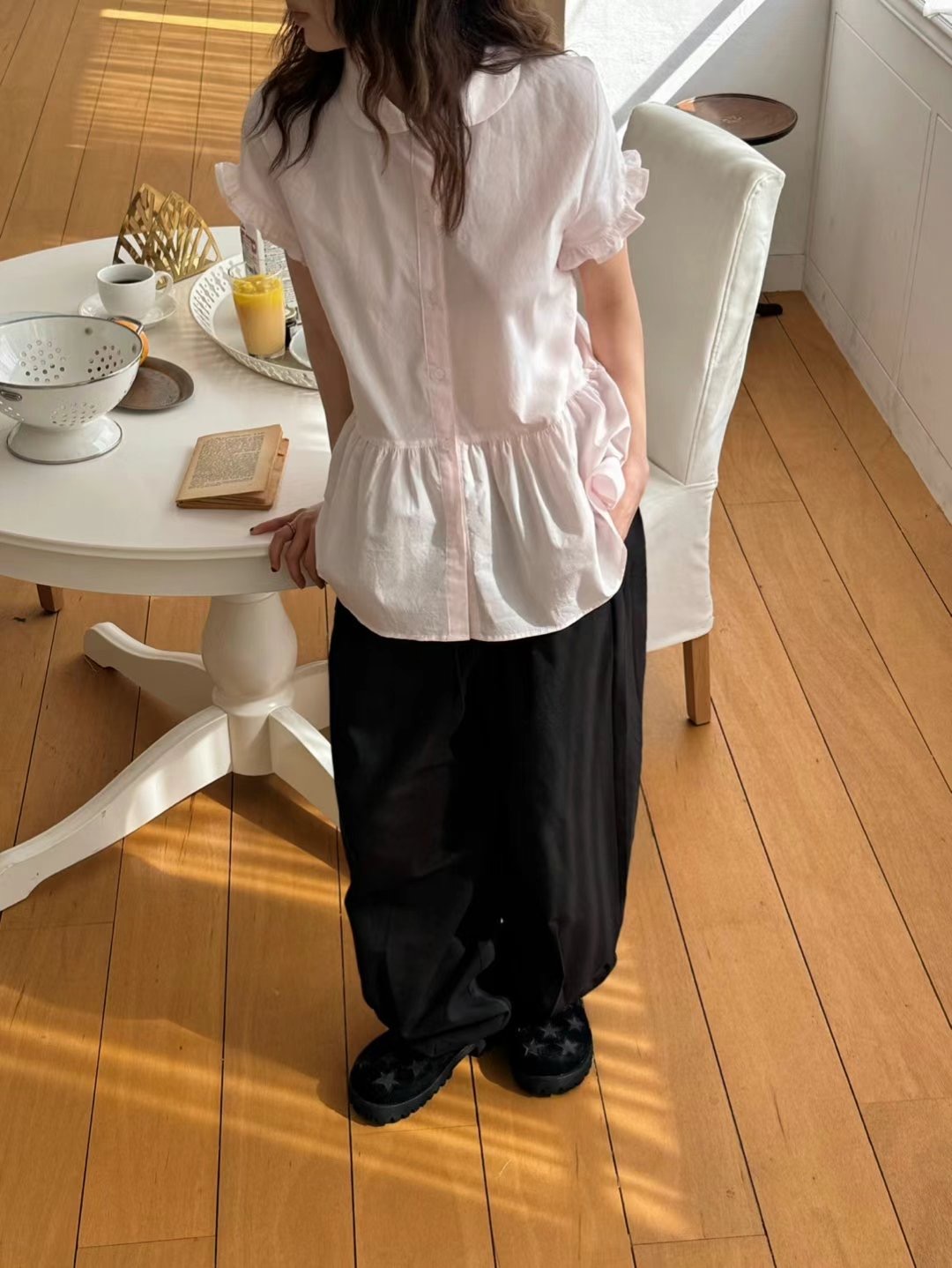 FAVOURED韓國代購㊣女裝新品25春夏熱賣職業襯衫蕾絲衫荷葉邊FAVOURED襯衫/蕾絲衫