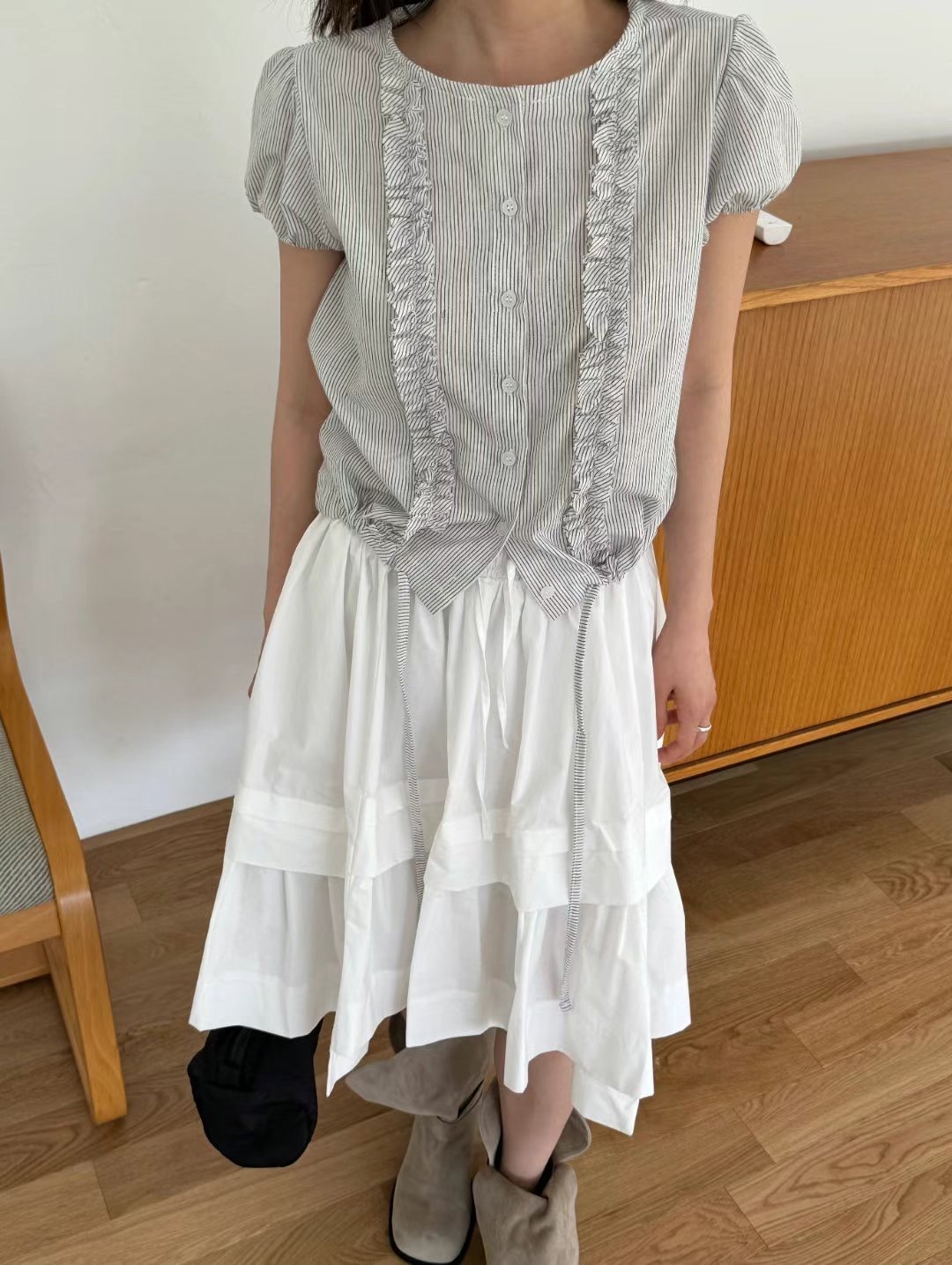 FAVOURED韓國代購㊣女裝新品25春夏人氣推薦休閑襯衫蕾絲衫FAVOURED襯衫/蕾絲衫