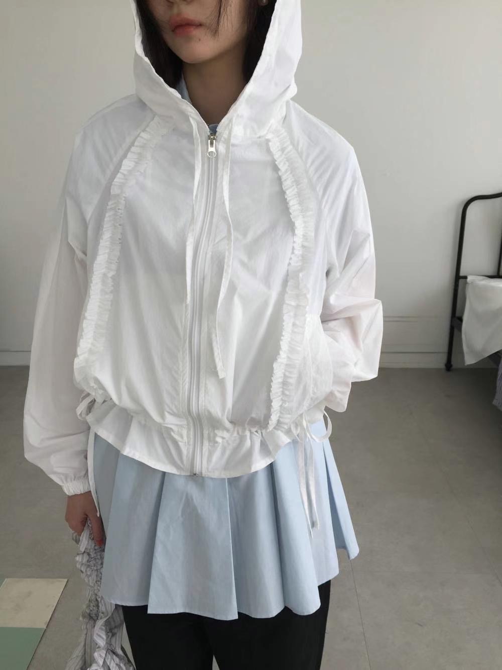 FAVOURED東大門㊣實拍女士新品職業真品時尚夾克荷葉邊連帽衫FAVOURED夾克