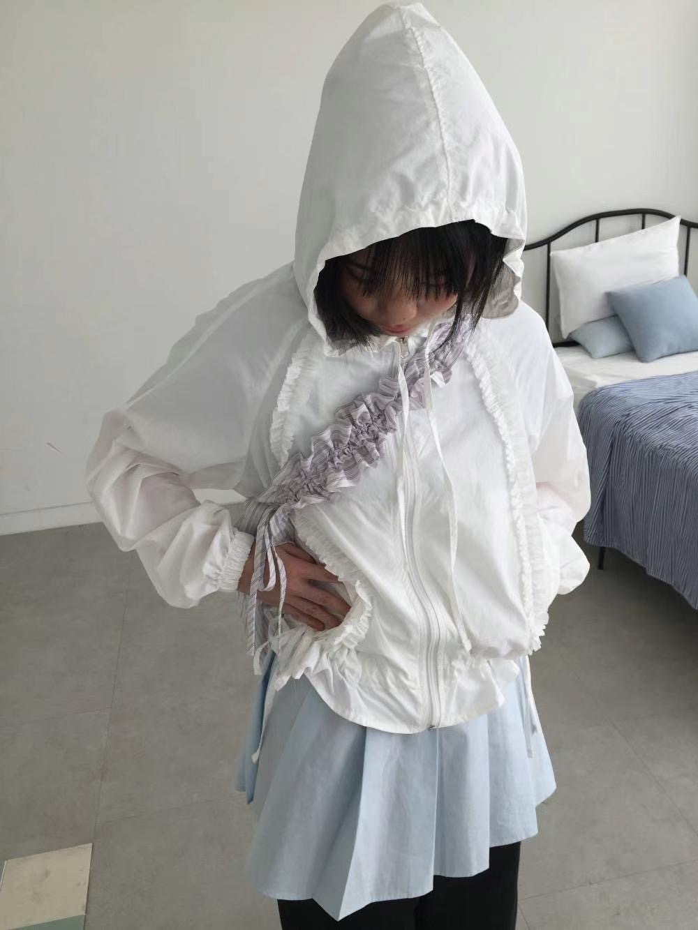 FAVOURED東大門㊣實拍女士新品職業真品時尚夾克荷葉邊連帽衫FAVOURED夾克