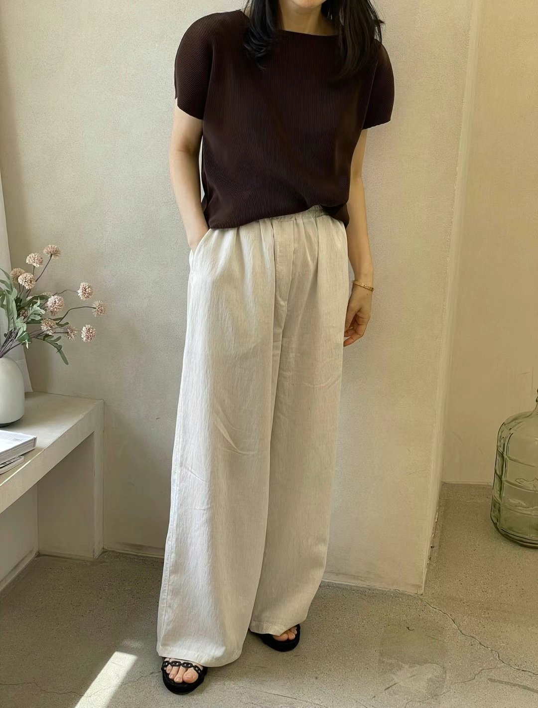 1mm東大門㊣實拍女士新款推薦時尚熱賣職業25春夏人氣休閑褲1mm休閑褲圖色1